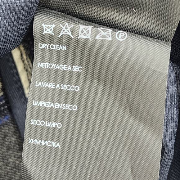 Club Monaco Blue and White Plaid Wool Blend Jacket with Waist Tie Size XS - Picture 4 of 5